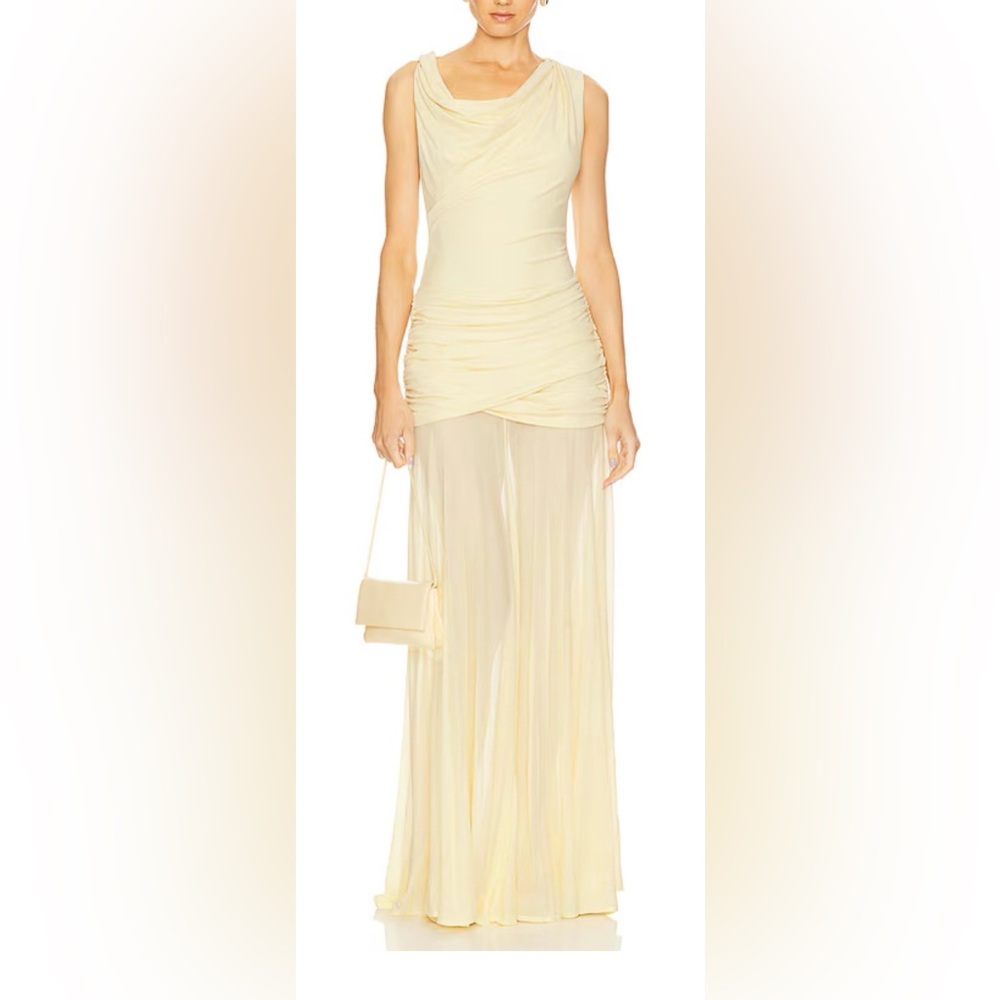L'Academie by Marianna Tine Gown in Butter‎ Yellow